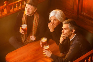 Three men in a pub