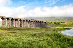 Train on viaduct